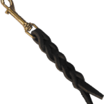 LEATHER TAB - BRAIDED - BLACK